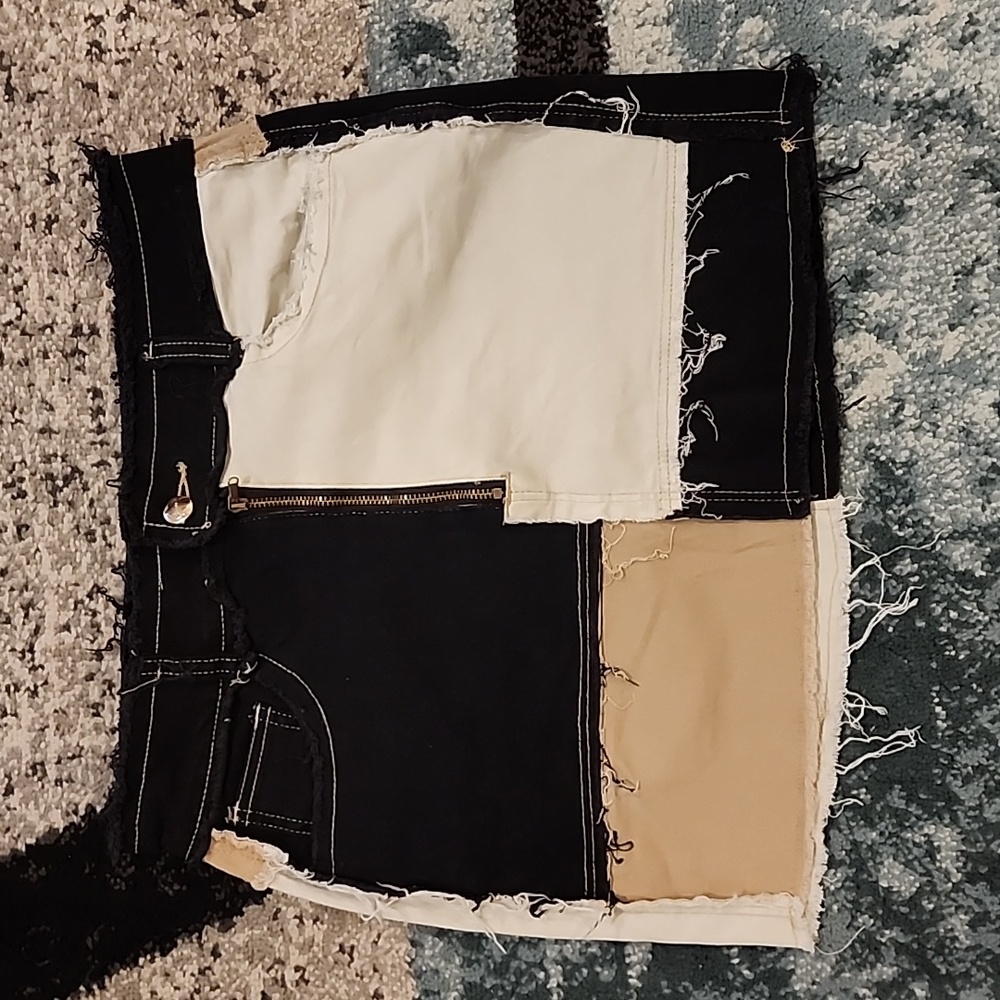 Multicolor Jean Skirt